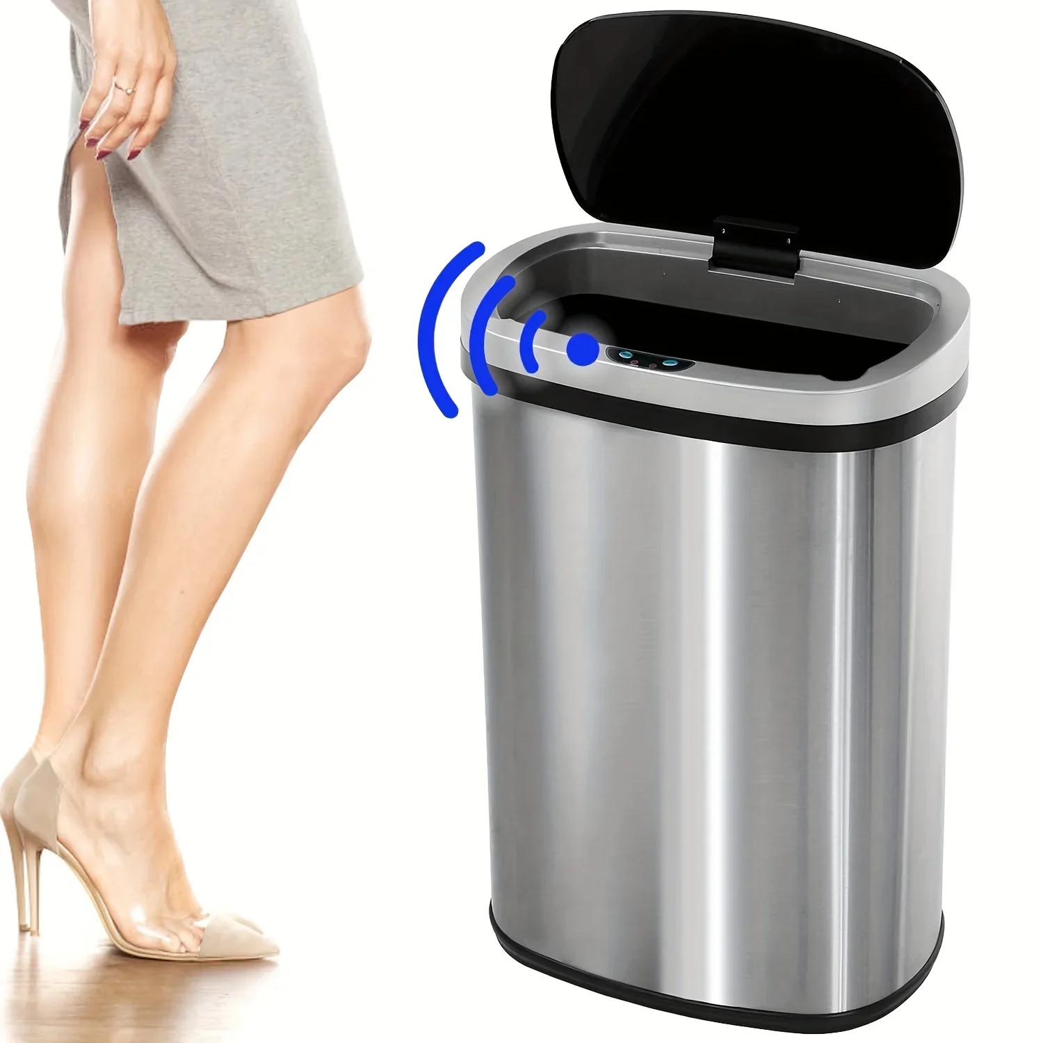

13 Gallon Trash Can Kitchen Waste Bin 50L, Automatic Garbage Can Touchless Motion Sensor, for Office Bedroom Living Room Trash