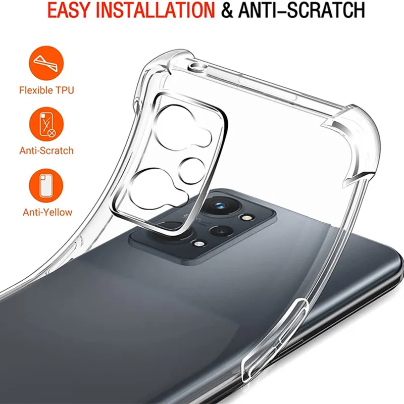 Soft Clear TPU Cover for OPPO Realme GT NEO 2 2T 3 Q3 Q3S X2 Pro 4G 5G Case for Realme GT Master Edition Narzo 50A C3 C35 Coque