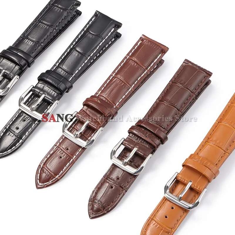 Bracelet en cuir véritable ﻿   Bracelet de montre 10/12/13/14/15/16/17/18/19/20/21/22/23/24mm pour Seiko Business, bracelet noir et marron