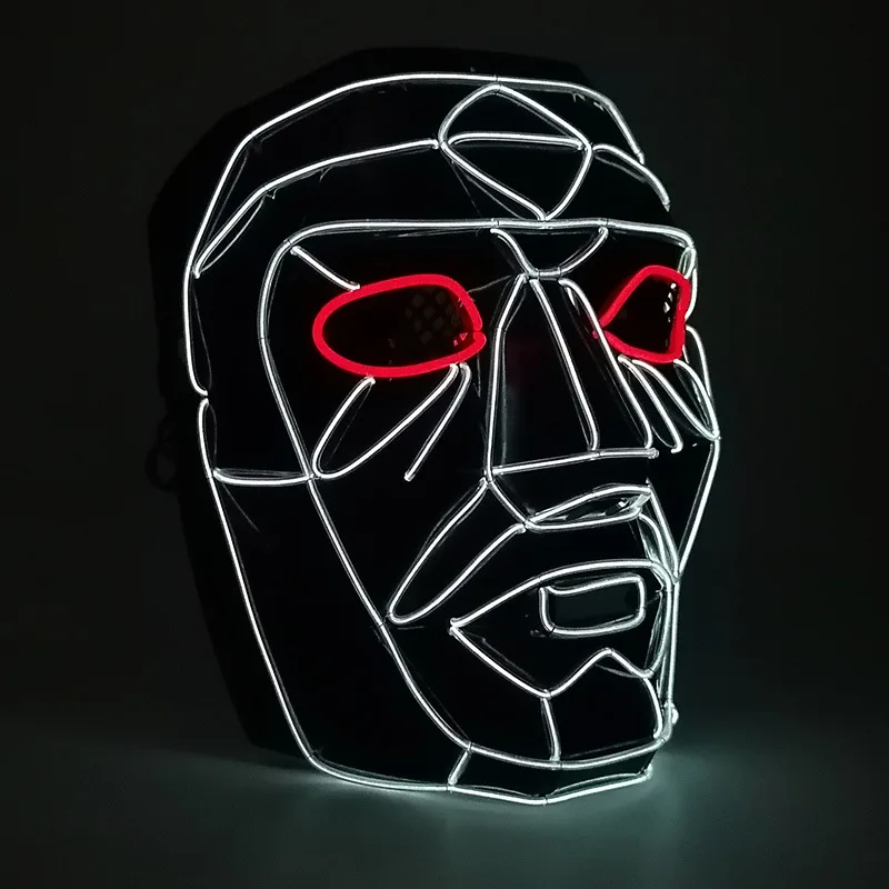 Halloween LED Leuchtmaske, Gruselmaske, Leuchtende EL-Draht-Masken für Festival-Partygeschenke, für Männer, Frauen, Erwachsene – Detail 3