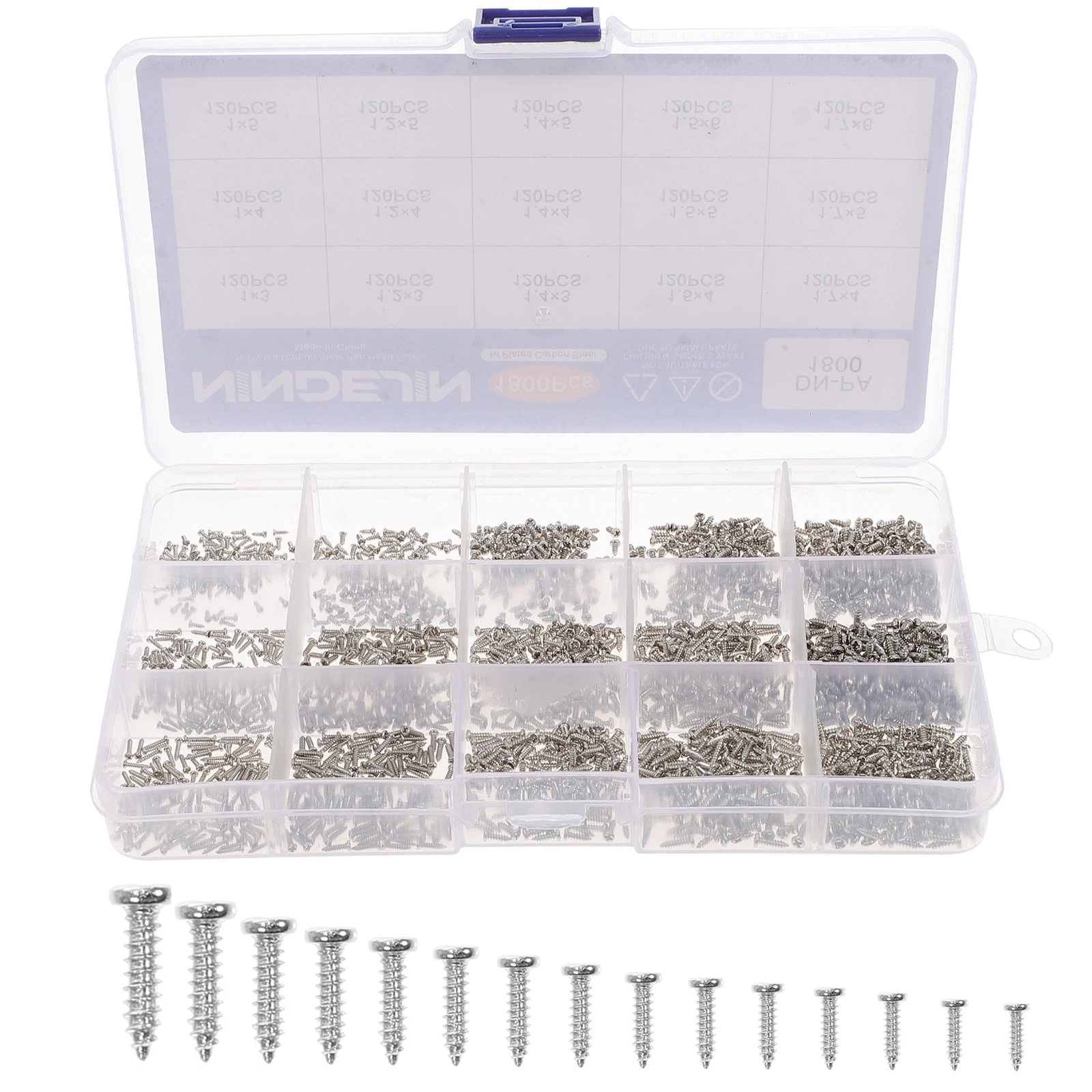

1 set Self Tapping Screws Set Carbon Steel Nickel Plated Cross Head Miniature Sheet Screws Assortment