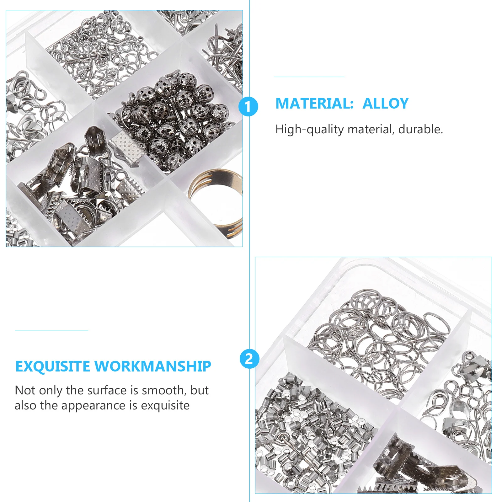 1047 قطعة طقم صنع المجوهرات لتقوم بها بنفسك مجموعة مواد المجوهرات سوار مصنوع يدويًا إكسسوارات عقد طقم كاتب حرفي خرز ممتاز #1