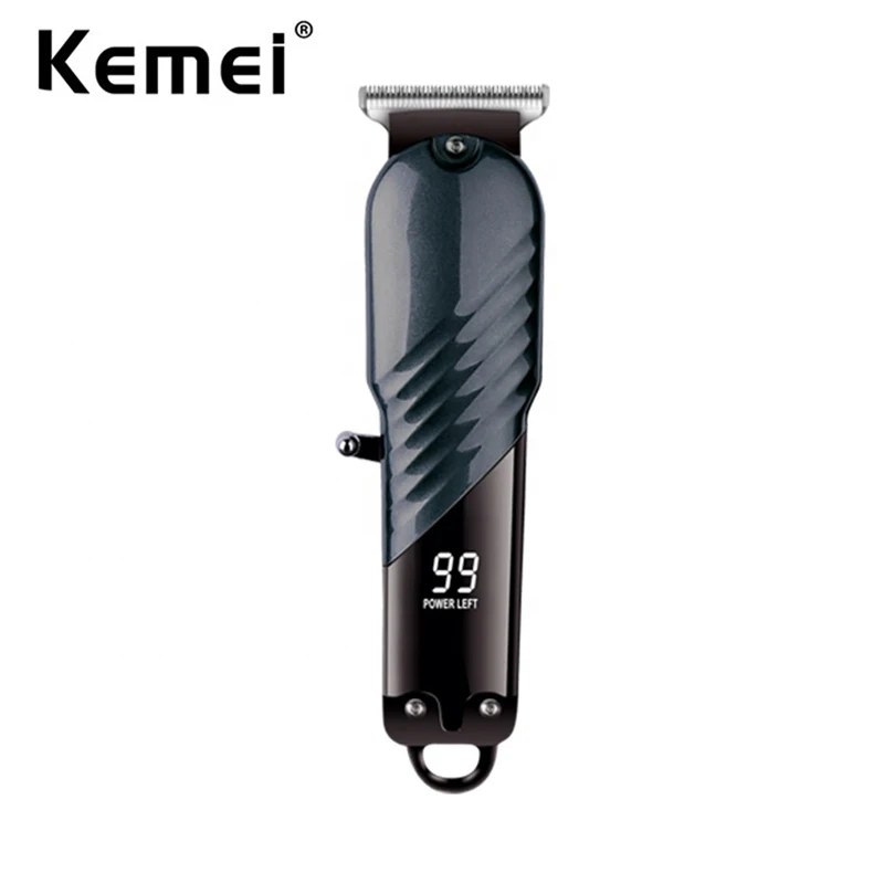 Kemei Professional Hair Trimmer Cordless Type-c USB Rechargeable Hair Clipper Electric Hair Cutting Machine for Men LED Display