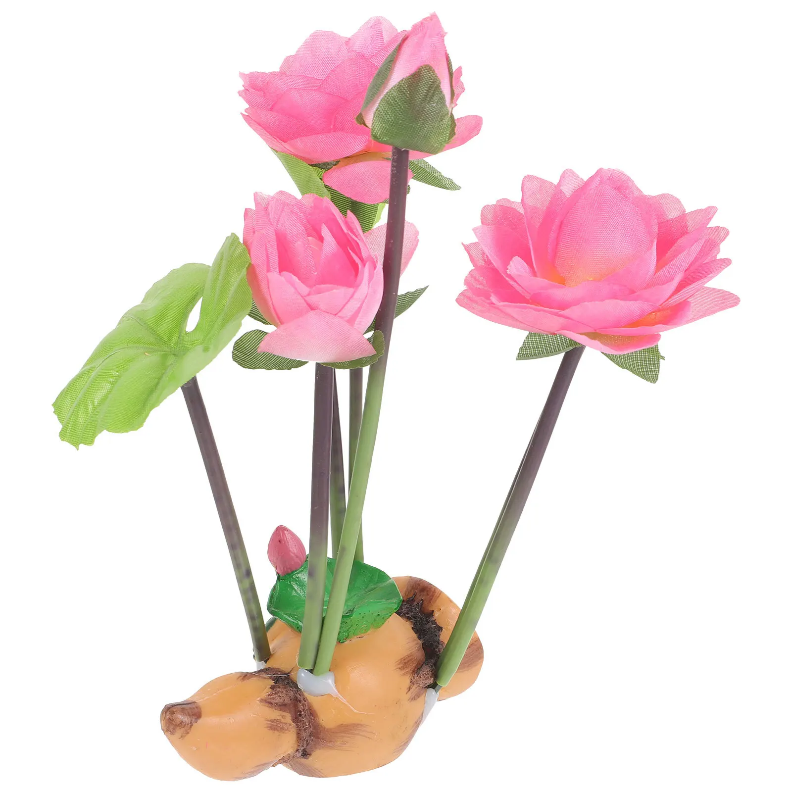 

Aquarium Artificial Lotus Flower Decoration Realistic Resin Fish Tank Plant Ornament Landscape Accessories for Fish Tank