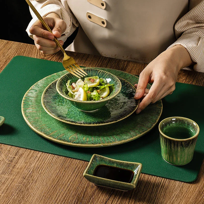 

Kiln Change Ceramic Dinner Plate Rice Bowl Dish Tableware Household Dinnerware