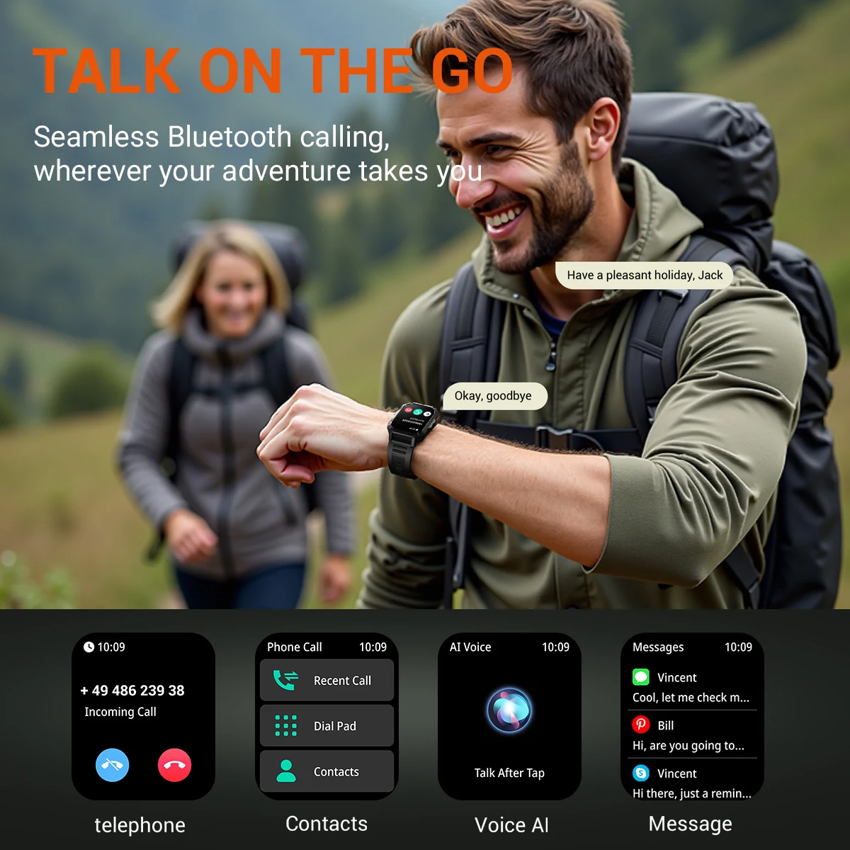 Blackview 2025 New  Waterproof Rugged Smart Watch W70 Pro 900mAh Rugged Smart Watch for Outdoor With Emergency Lighting, Compass image 6