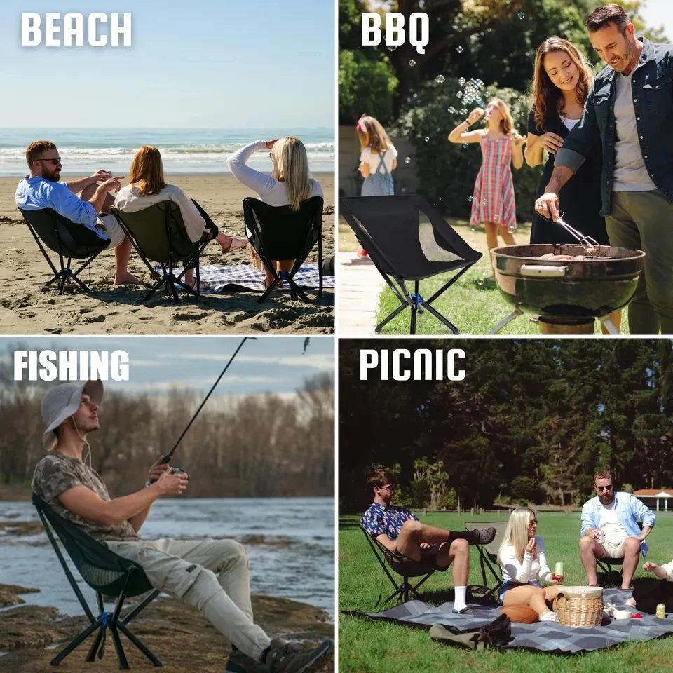 Outdoor Portable Quick Open CLIQ Chair Lightweight Folding Aluminum Fishing Backpacking Beach Camping Chair