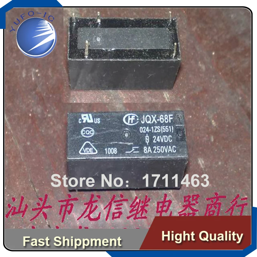 Free Shipping 10PCS Used  JQX-68F 024-1ZS (551) 118F-1C-24V YF0923