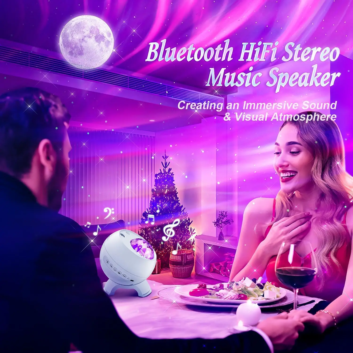 

2025 Newest LED Northern Projector Night Light Aurora Galaxy Projection Lamps Starry For Children Room Star Moon Lamp Kid Gift