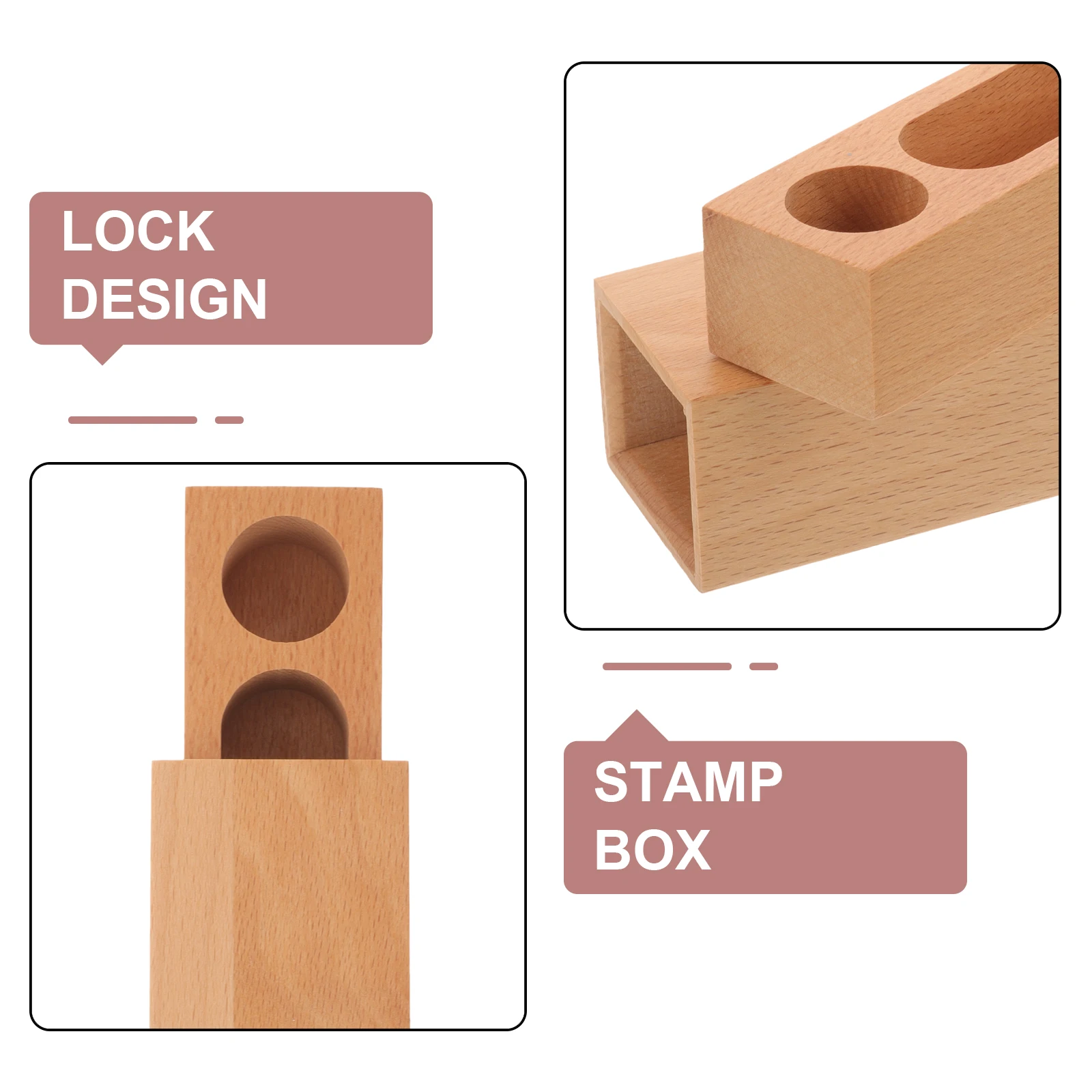 

Wooden Stamp Box Calligraphy Inkpad Organizer with Ample Capacity Versatile Storage Travel Office Gift Exquisite Finish Seal Box