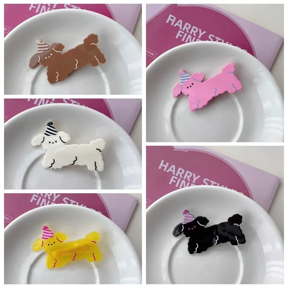 Fashion Cartoon Animal Hair Clip Y2k Acrylic Puppy Hairpin Headdress Headwear Children's Hair Clip Daily