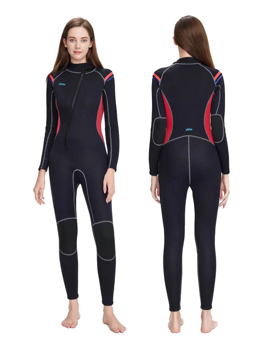 Wetsuits for Men/Women, Wet Suit for Cold Water, 3mm Neoprene One-piece Full Body Front Zip Diving Surfing Snorkeling Kayaking