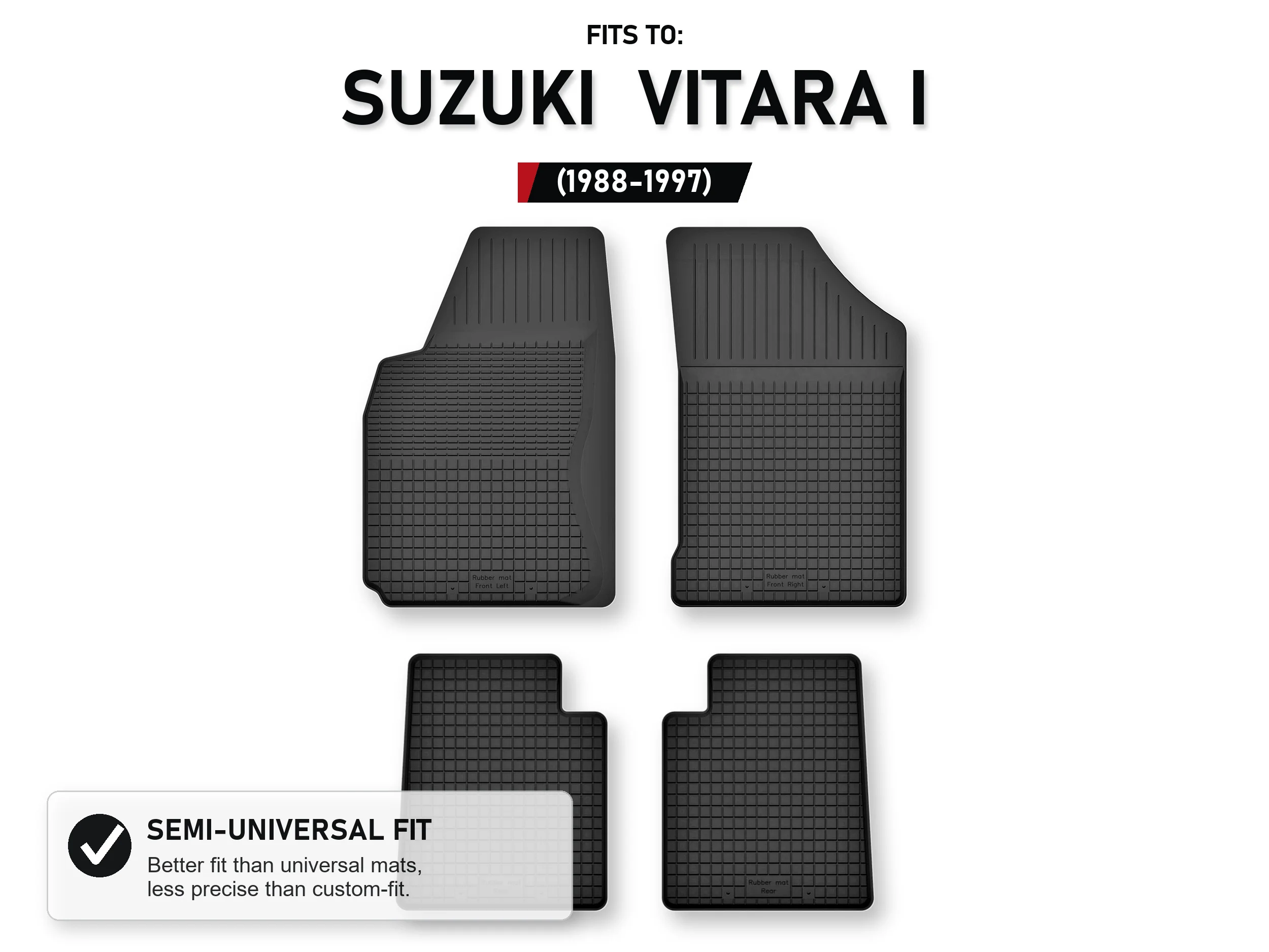 Image of Gummimatten, Tablettform, für: Suzuki Vitara I 1988-1997 Off-Road, 4 Stück