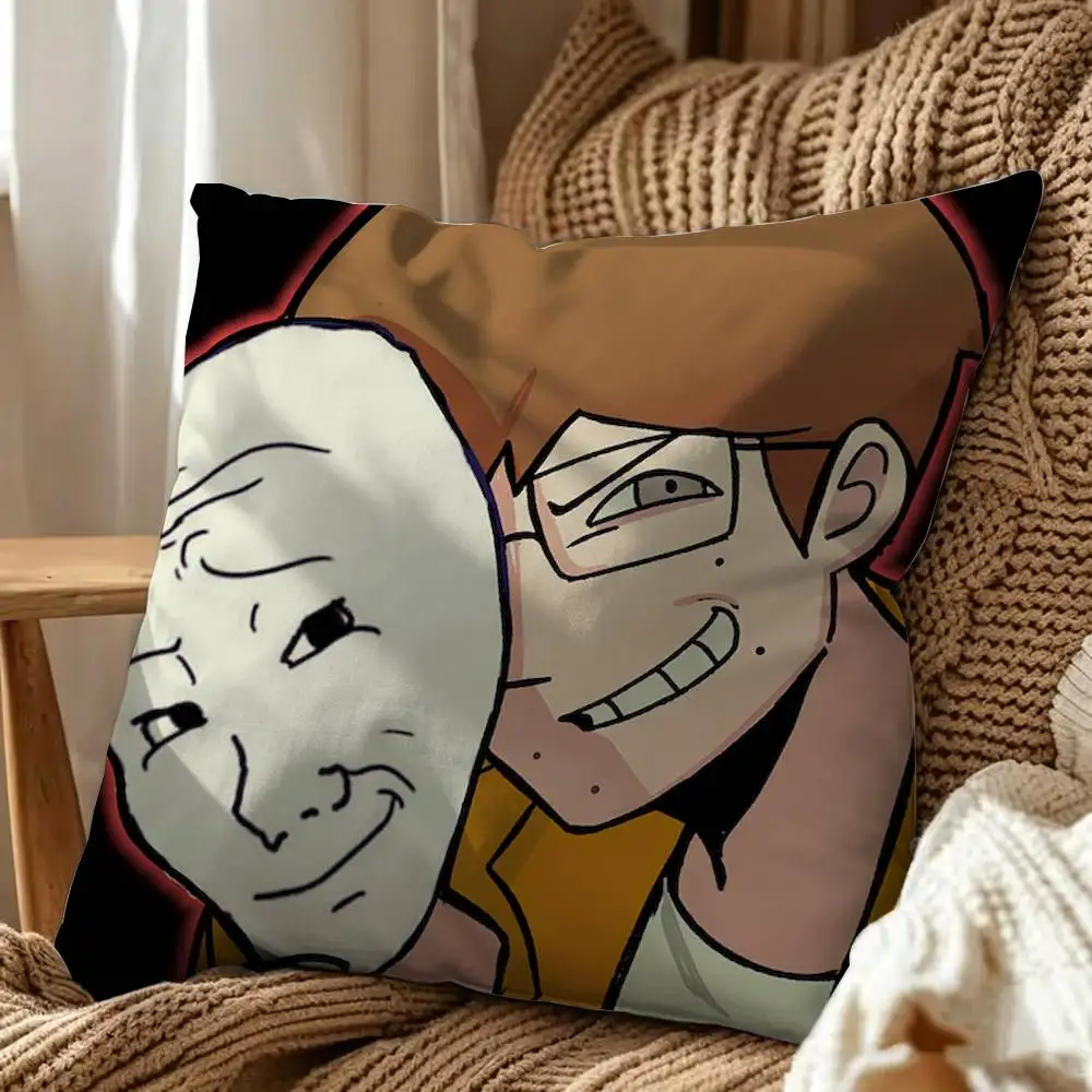 The E-Eltingville C-Club Square Double-Sided Printed Pillow Case Sofa Cushion Cover Bedroom Bedside Decor