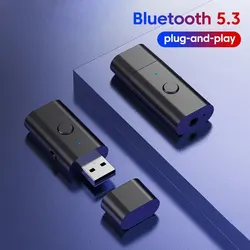 ホームおよびカー用のBluetoothアダプター,オーディオ送信機,受信機,フェイクミュージックシステム,5.3, AUX, 3.5mm