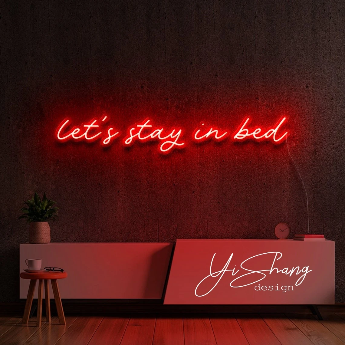 Let's Stay Ln Bed Neon Sign, Custom Neon Sign, Lights Room Decor Bedroom, Wall Decor, Home Decor, Personalized Gifts
