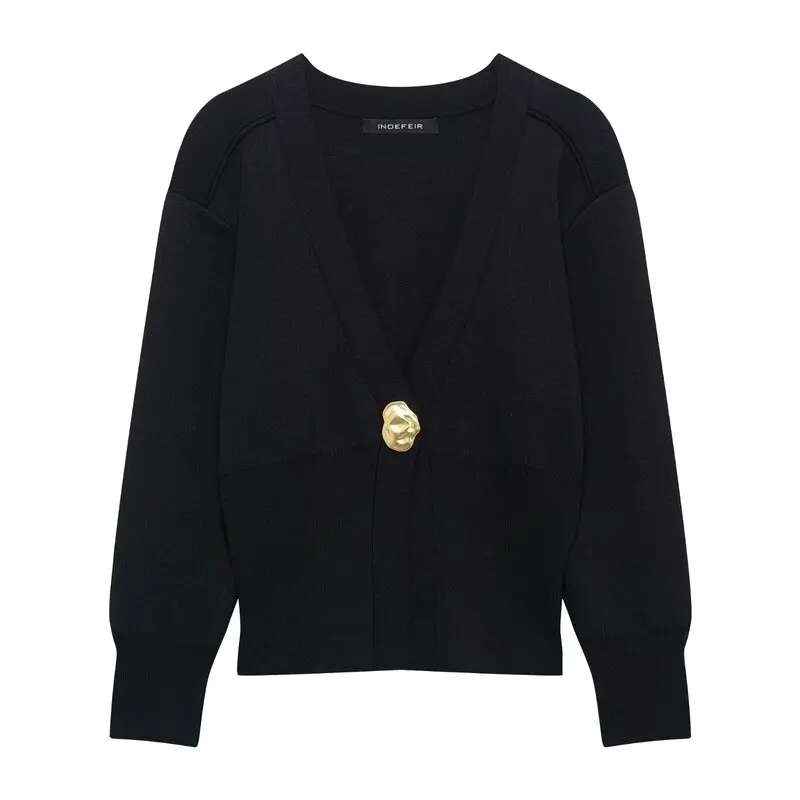 เสื้อคาร์ดิแกนถักไหมพรมคุณภาพสูงสำหรับผู้หญิง สปริง 2025 ดีไซน์เปิด ทรงหลวม ใส่ได้ทุกฤดู แฟชั่นทันสมัย ทรงยาว ใส่สบาย