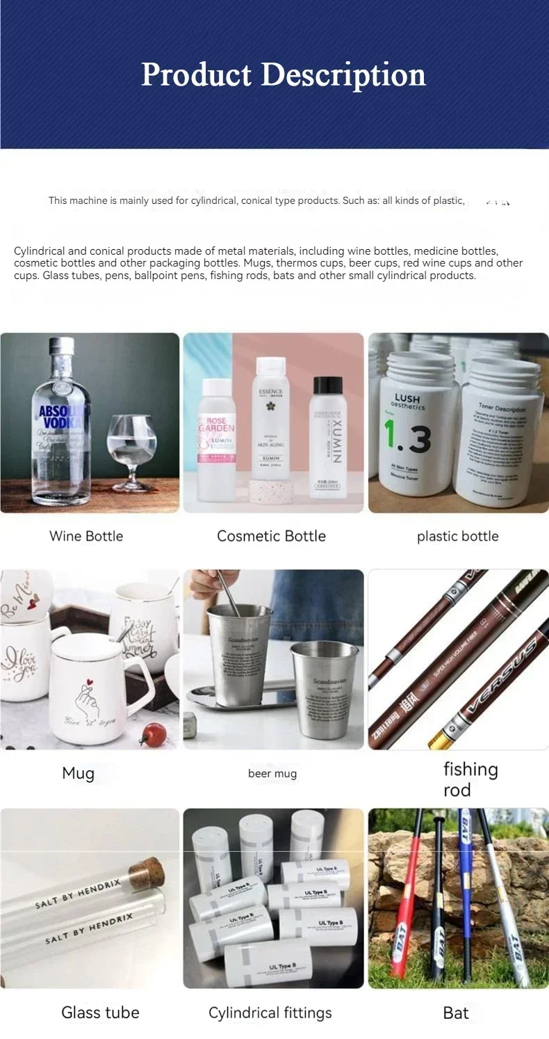 Дешевая и тонкая ручная ручка/чашка/бутылка, простой в эксплуатации монохромный цилиндрический принтер с изогнутым экраном