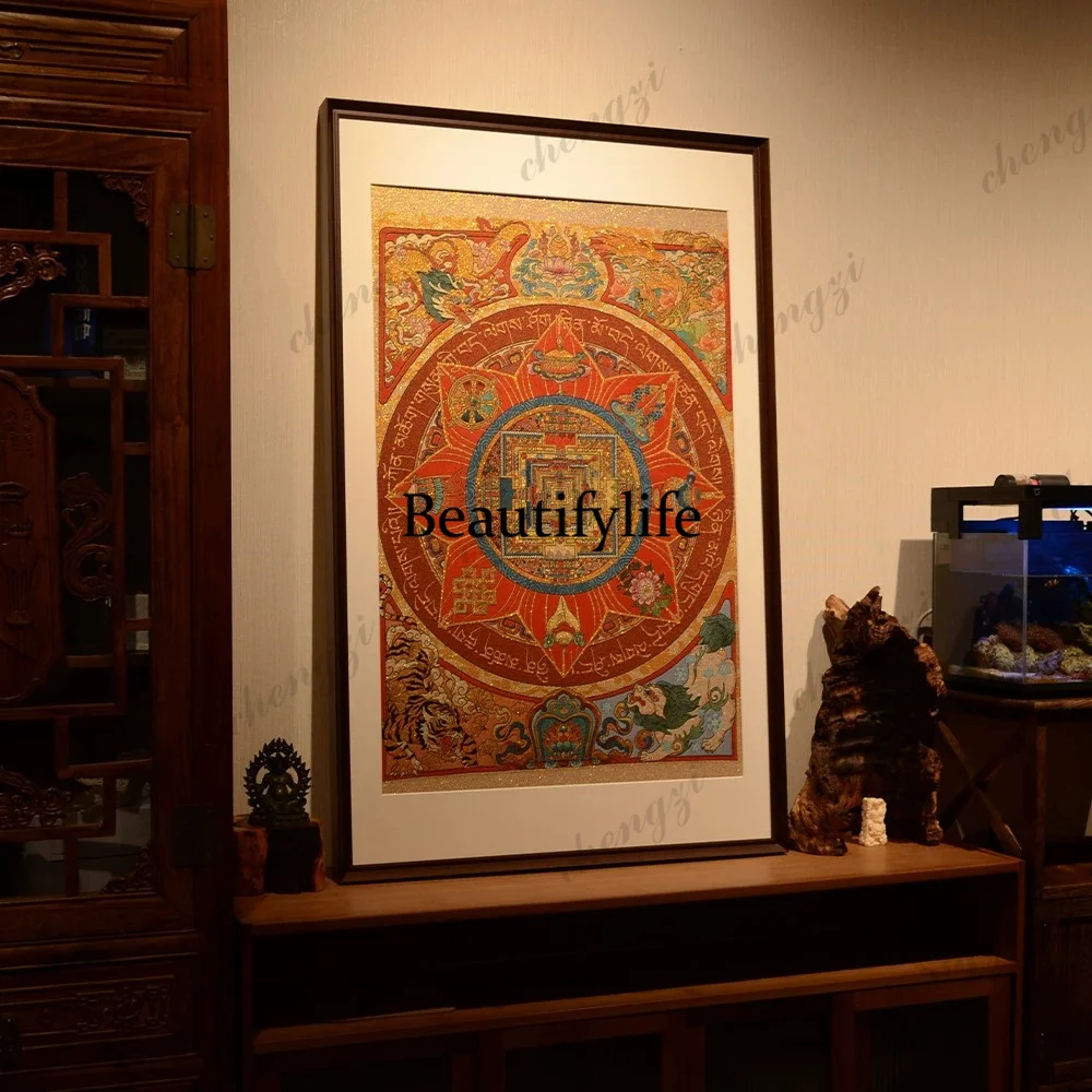 Auspicious Eight Treasures: tea room entrance decorative painting, living room background wall painting, sofa hanging
