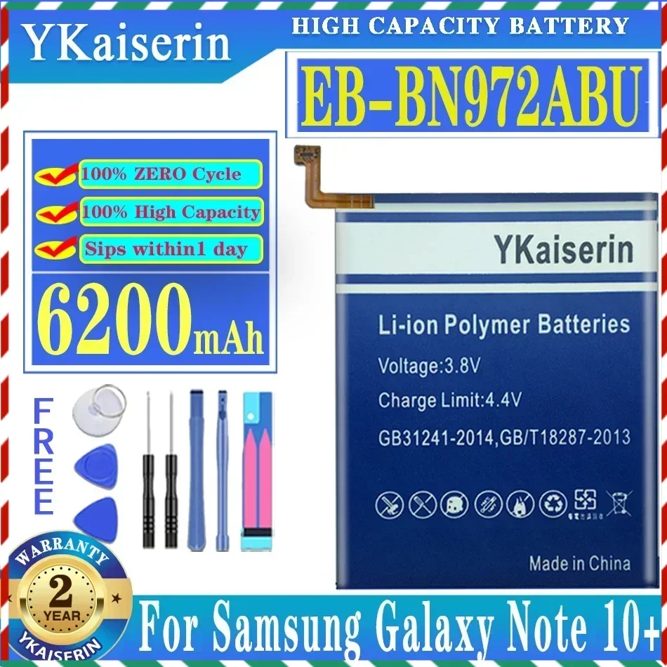 EB-BN972ABU baterai 6200mAh untuk Samsung Galaxy Note 10 Plus 10 + SM-N975F SM-N975DS EB-BN970ABU Note10 /Note10X Bateria garansi