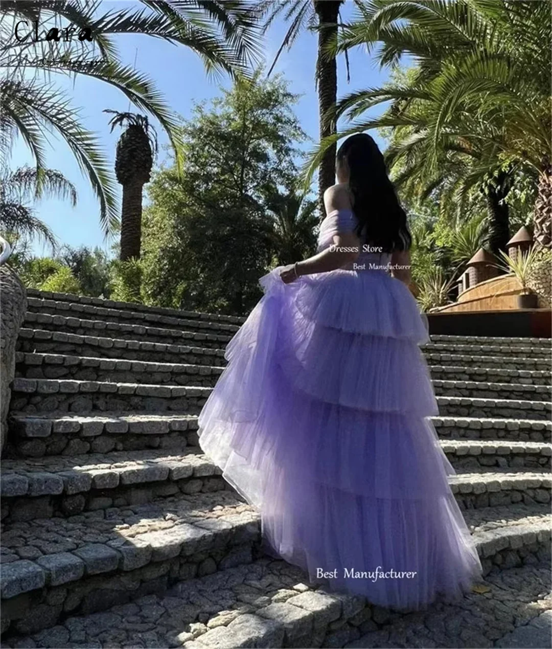 Clara personalizado púrpura una línea de novia sin mangas vestidos de graduación de lujo 2025 vestidos elegantes mujer para fiesta de noche vestido de Gala