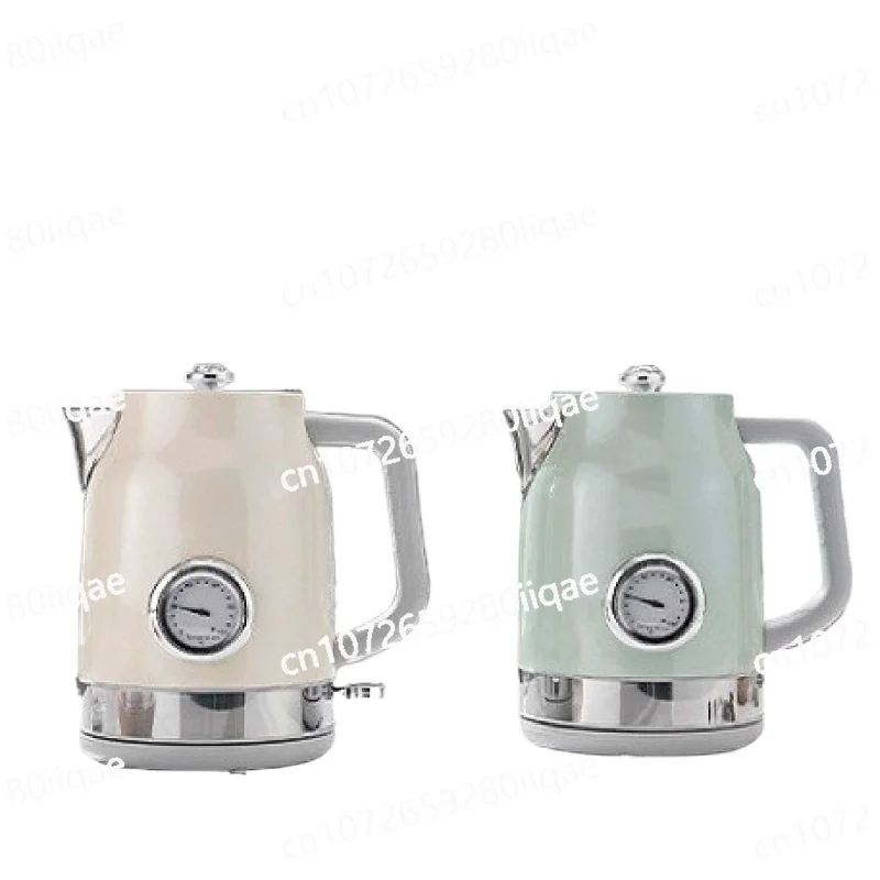 

For Tea/Coffee Kettle Auto Power-off 1800W 1.7L Retro Electric Kettle With Thermometer 304 Stainless Steel Fast Water Boiling