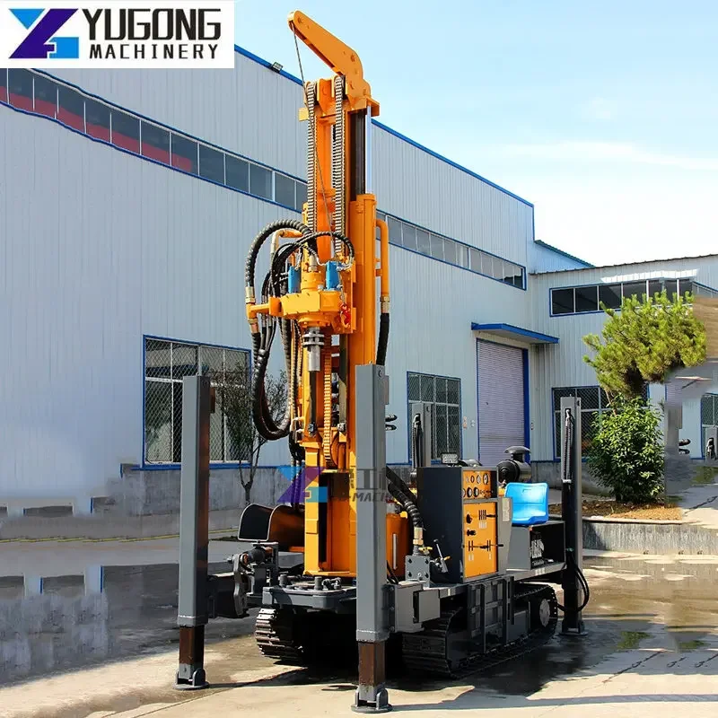 Machine de Plate-Forme de Puits d'Eau Pilotée par Moteur Diesel, Profondeur Pneumatique de 800m et 1000m