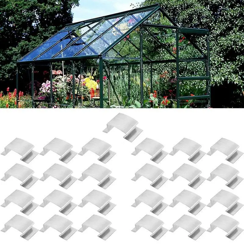 Greenhouse Clips 25X Garden Hoop Clips G-shaped Quick Release Rust-Proof Stainless Reusable Fastener For Pool Cover Craft