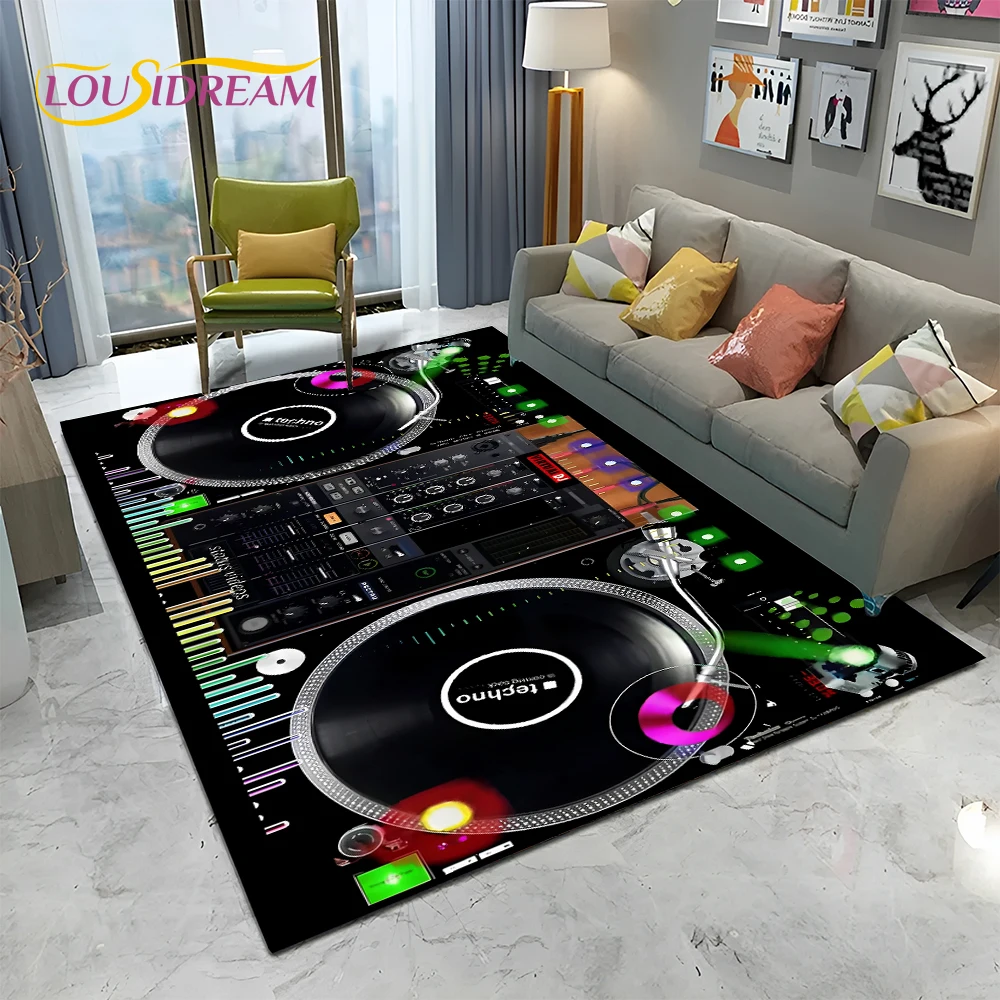 Cartoon DJ Music Screen Keyboard 3D Carpet Rug for Home Living Room Bedroom Sofa Doormat Decor,Child Area Rug Non-slip Floor Mat