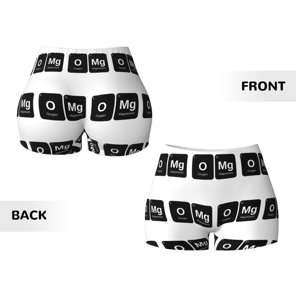 Benutzerdefinierte OMG Periodensystem Frauen Gym Workout Laufshorts Athletic Volleyball Biker Yoga Shorts