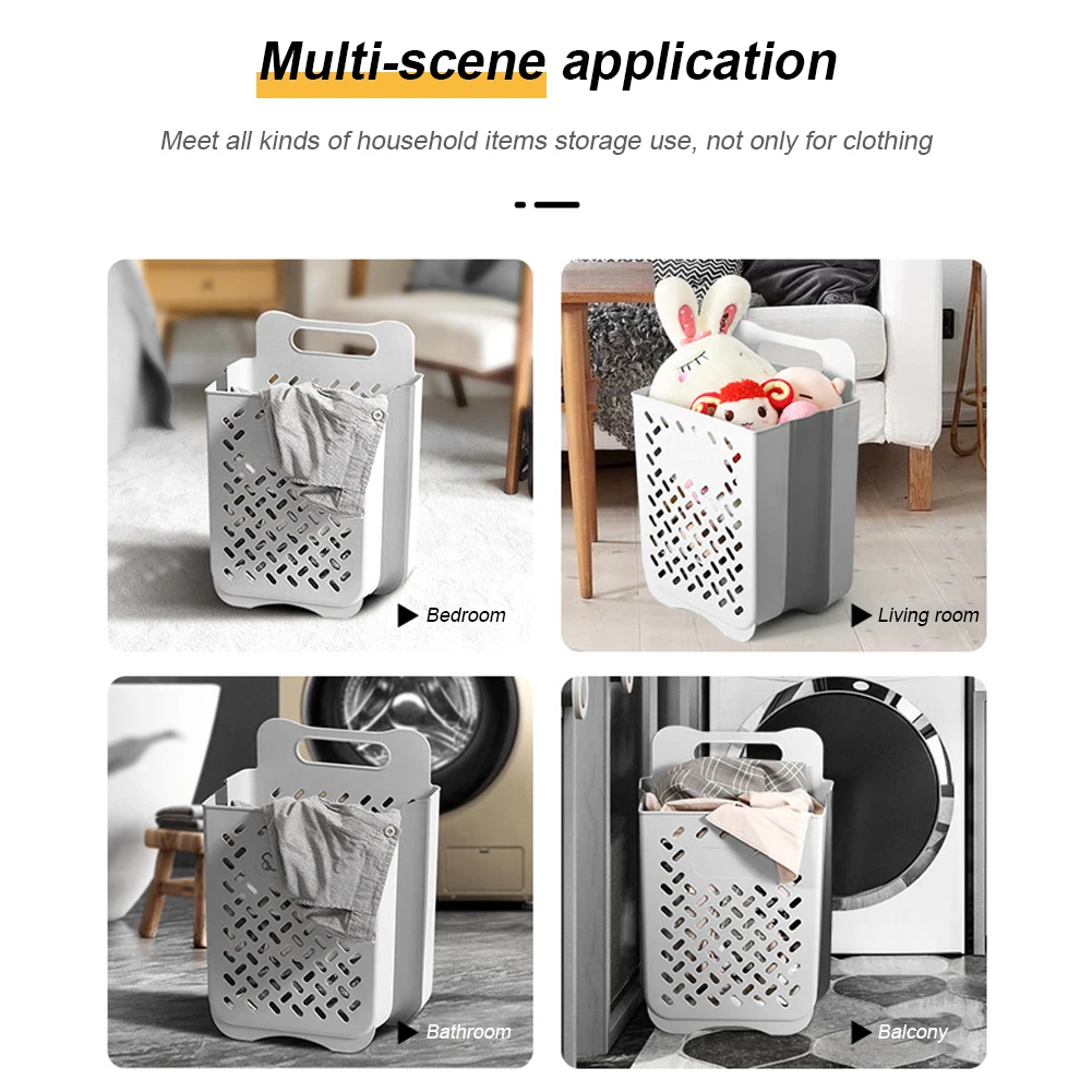 

Складная корзина для грязного белья, экономящая место, настенная, для спальни и ванной комнаты