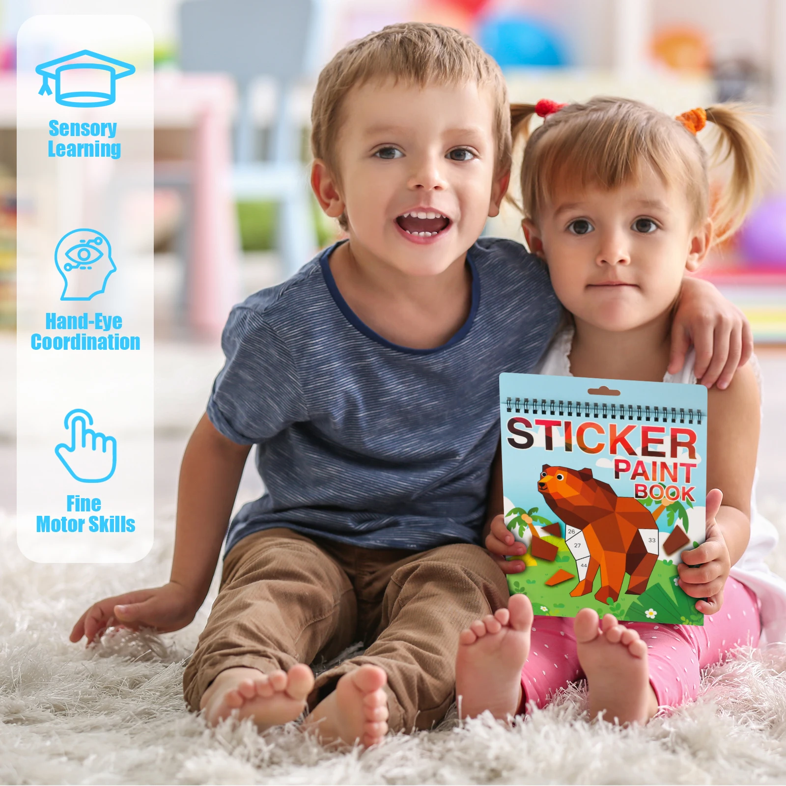 1 шт., наклейка-книга для детей 4-8 лет, наклейка по номеру для игр мозга, подарки, игрушка для путешествий