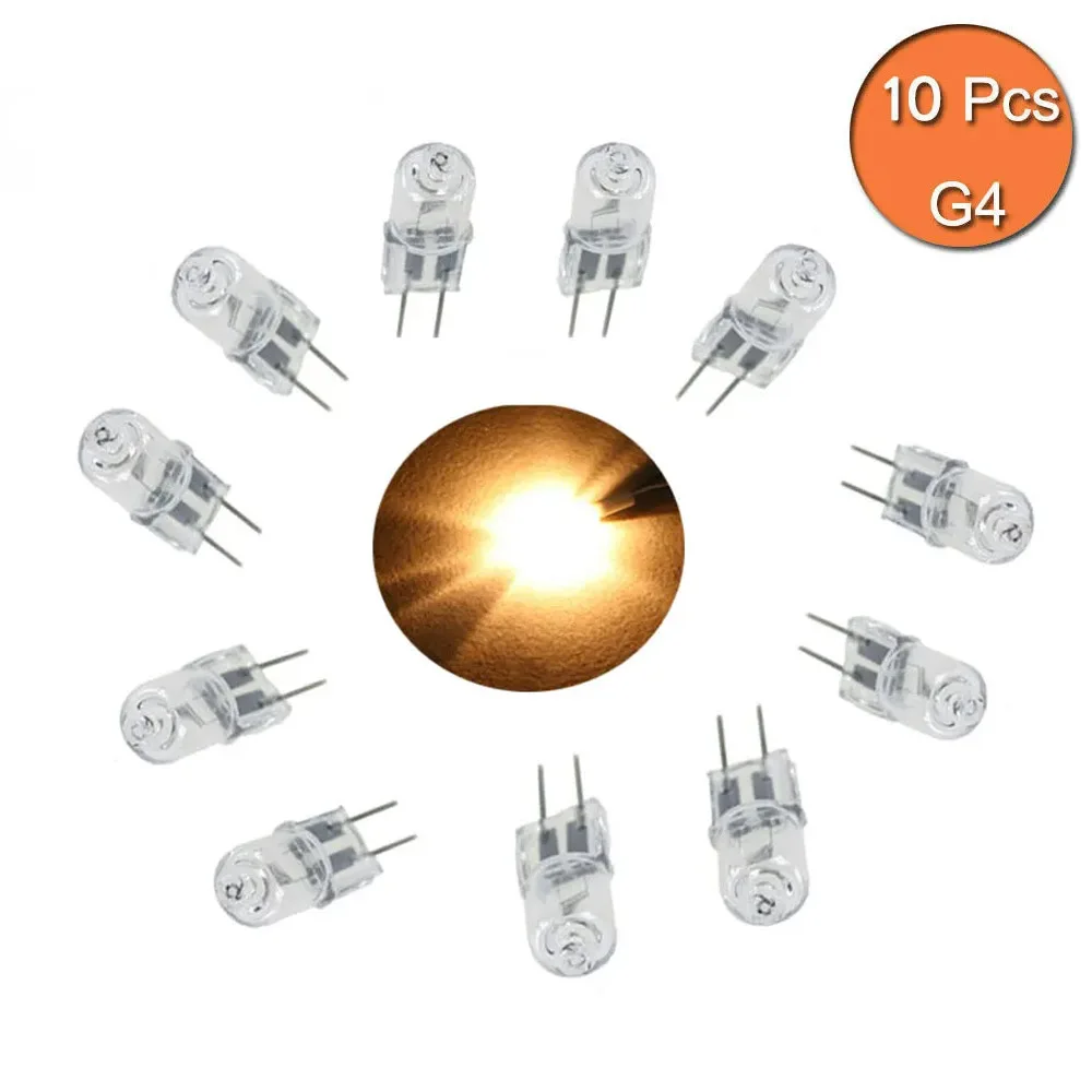 

10Pcs G4 Halogen Bulb DC 12V 20W Mini Halogen Light Bulb 3000K Warm White Spotlight Chandelier For Home 360° Lighting