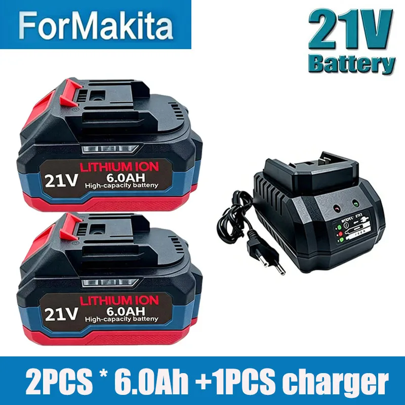 2026 New 21V 6.0Ah /12.0Ah Rechargeable Lithium Battery Compatible with 18V Cordless for Makita Power Tools Fits DHR202 DDF487