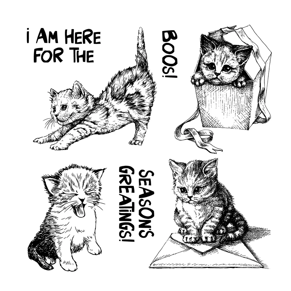 

Cats Series Clear Stamps Transparent Stamps Seal for DIY Scrapbooking Card Making Photo Album Crafts Decoration New Stamps