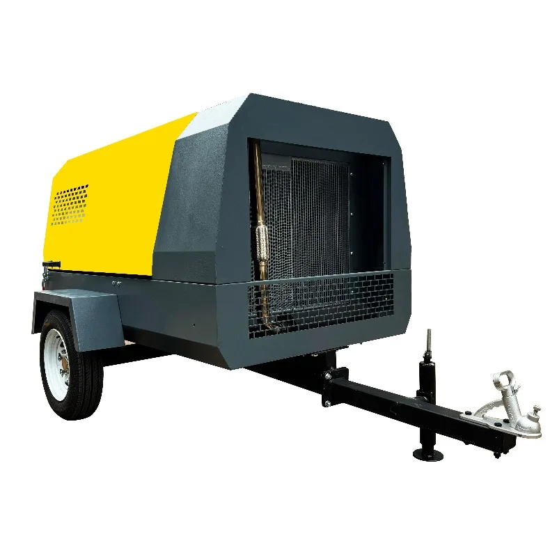 Kubota Best Sell Convenient Safe 110CFM Diesel Power Towable Portable Two Wheels Compressors Screw Air With Durable Air System