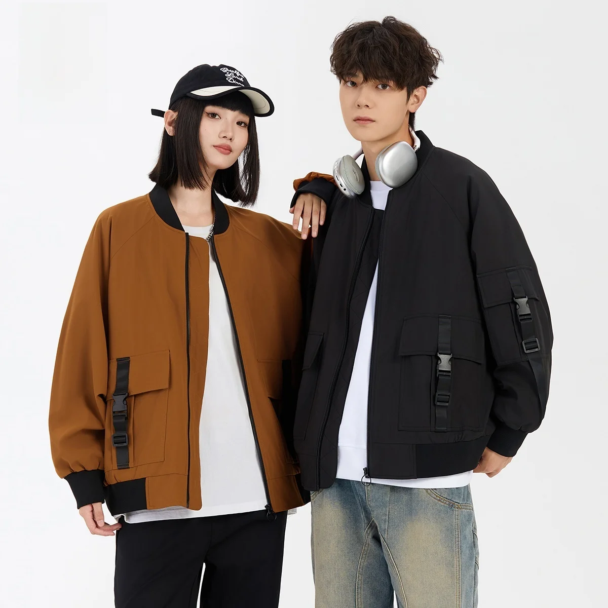 

Busin Casual Men's Jaet 2025 New Sle Polyester Fabric Long Sve Baseball Collar Coat Youth Regular Fit Autumn Wear