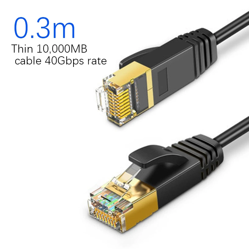 Cat 8 Ethernet Cable LAN Network Cat8 Rj45 Speed Network Cable 40Gbps 32AWG for Router Modem(0.3M)