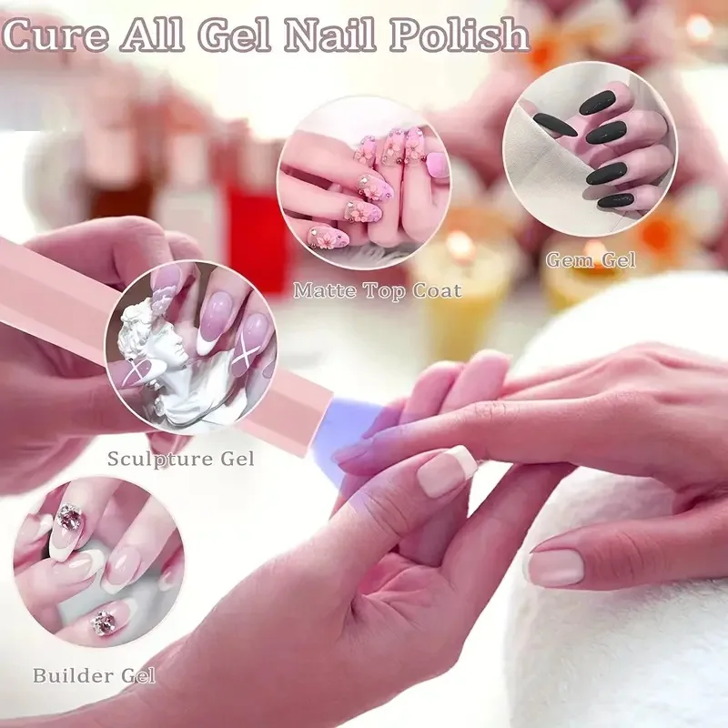 مصباح أظافر قابل لإعادة الشحن، مصباح خبز أظافر محمول لإصلاح الأظافر، مصباح بكلمة واحدة لتصفيف الأظافر