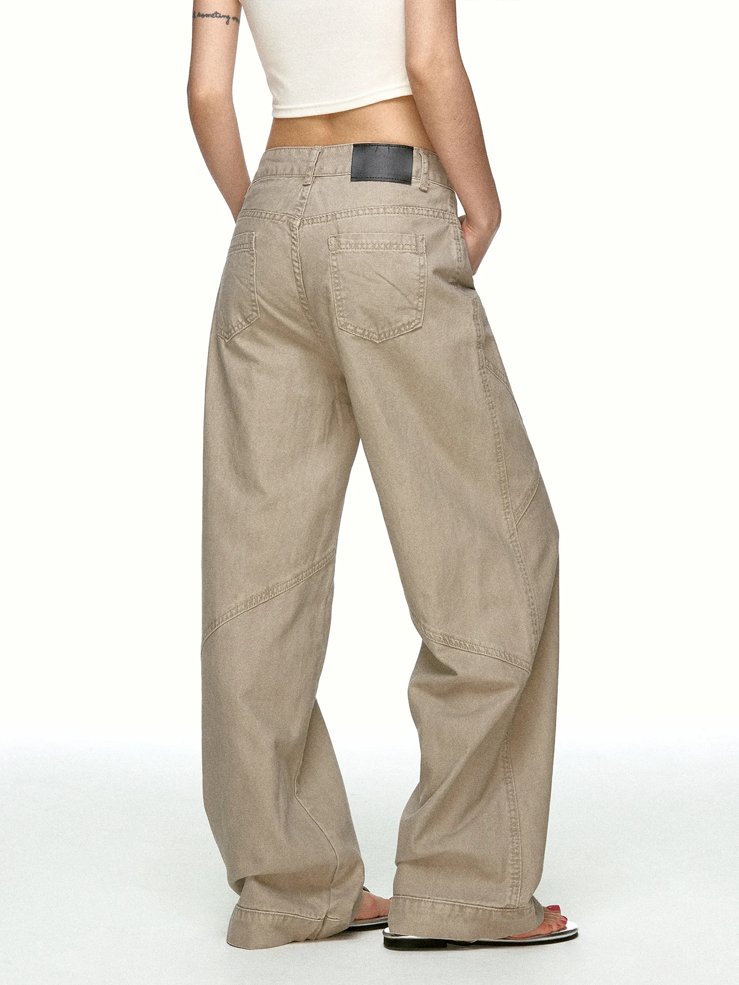 Aaisup American Loose Folded Wide Leg Pants Women's Early Autumn New Design Casual Lazy Style Loose Fit Long Trousers