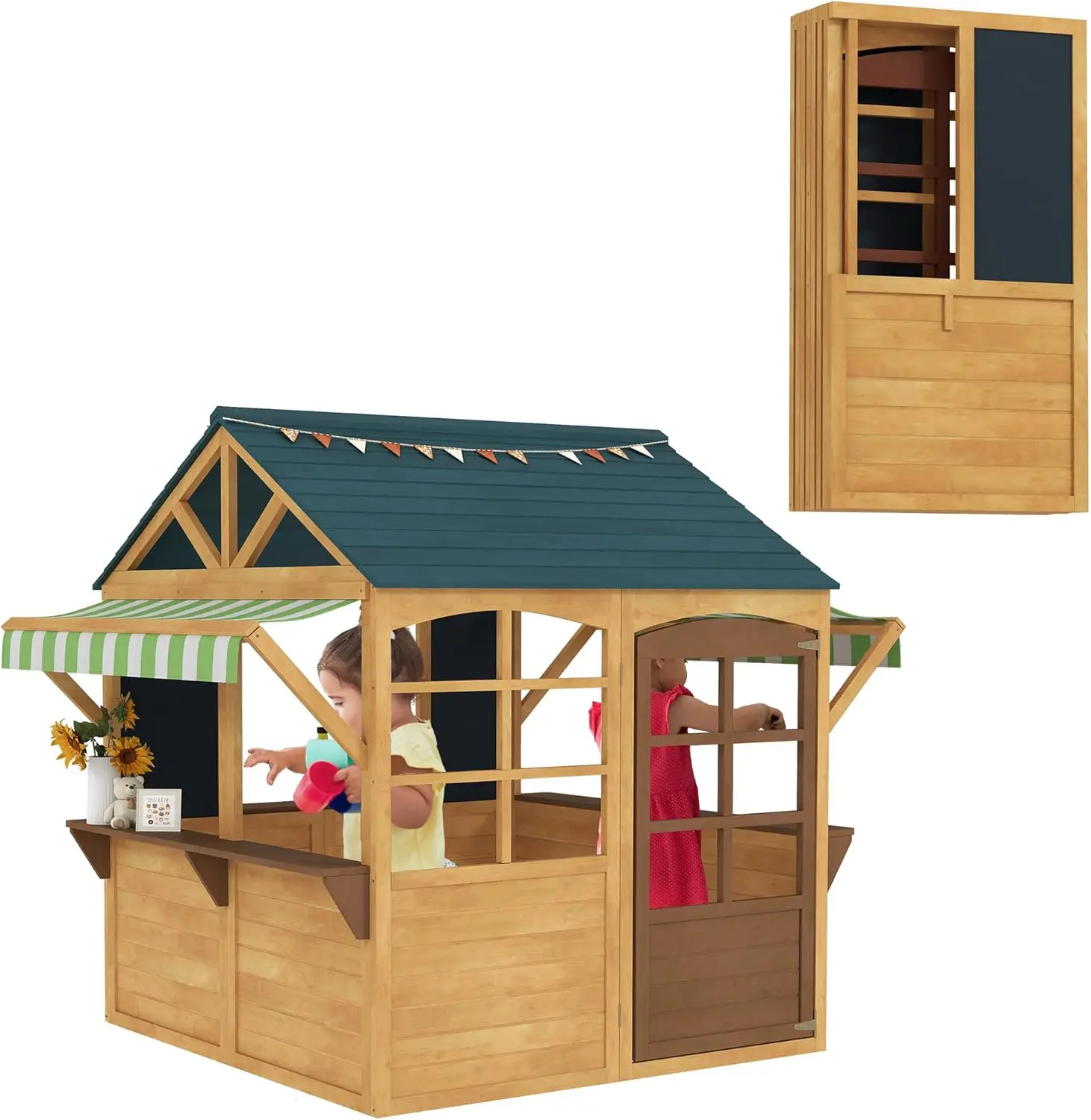

Складной уличный игровой домик, деревянный детский коттедж с окнами, рабочая дверь, закуски, водонепроницаемые чехлы, доски, для детей