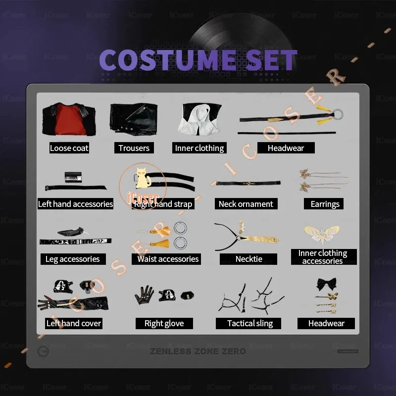 25COSZenless Zone Zero Evelyn Chevalier Cosplay disfraz peluca uniforme chaqueta sombreros pendientes estrellas de Lyra fiesta de Halloween mujeres