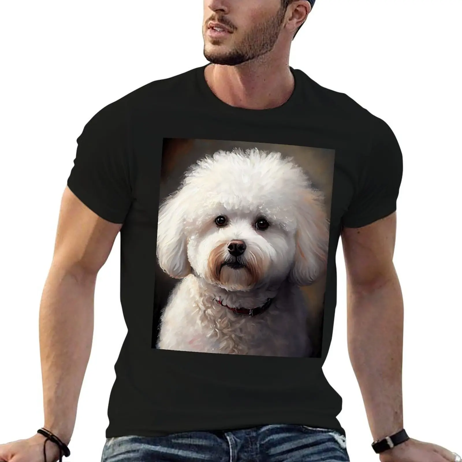 

Bichon Frise - Oil Paint T-Shirt funny t shirts cotton essential t shirt T-Shirt