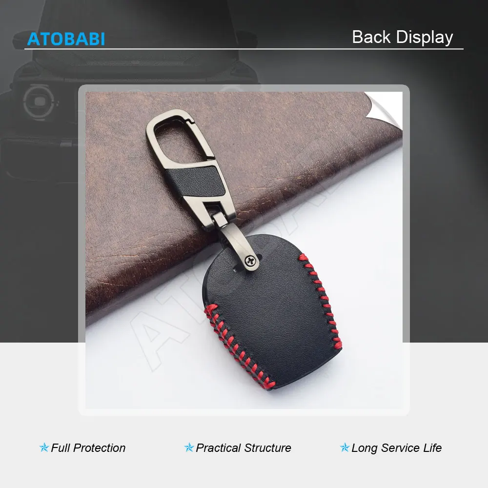 Leather Car Key Case For SAAB 2008 2009 2010 2011 9-3 9-5 93 95 4 Buttons Smart Remote Fobs Cover Protector Bag Auto Accessories view 5