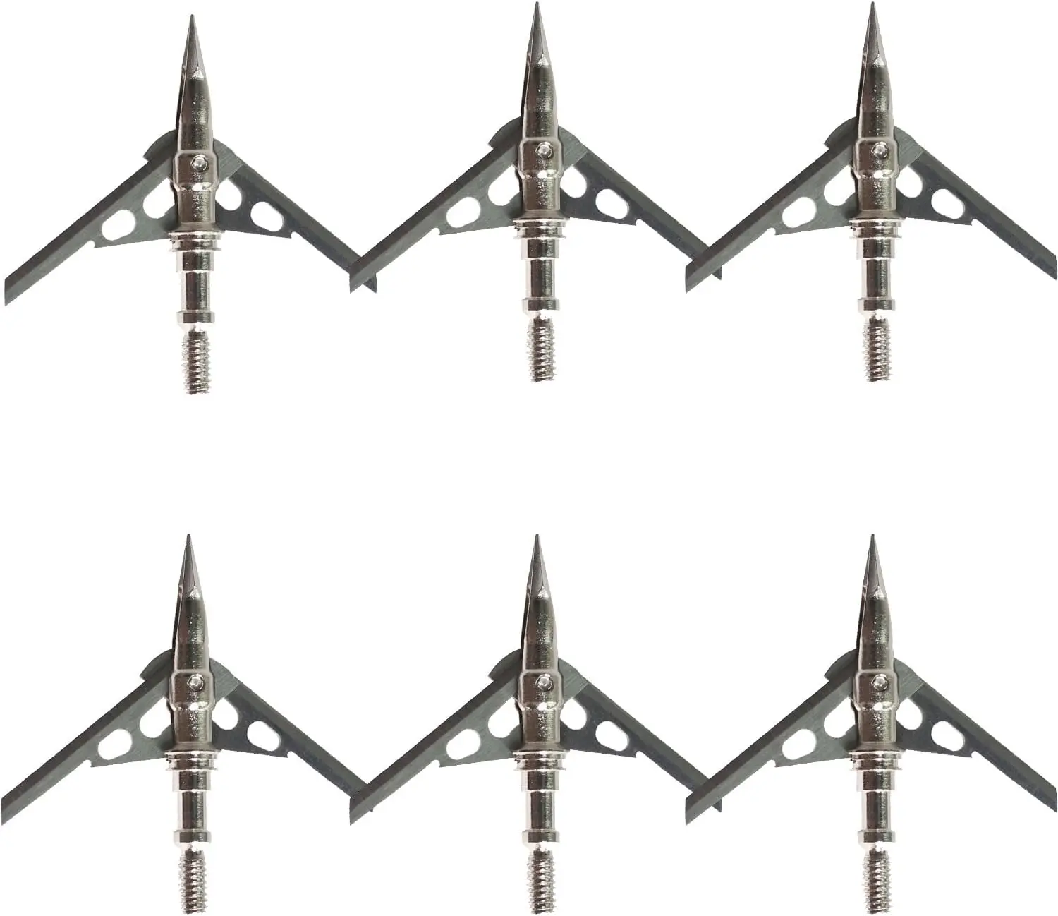 6/12PK Broadheads 100 Grain 2 Blade Arrow Points Tip for Hunting Game