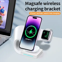 REMAX Magnetic Wireless Charger Stand 15W Induction Universal Quick Charging Dock For iPhone 15 14 13 12 WatchS1-7 SE AirPods