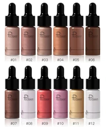 12 Color Liquid r  Nude Contouring Face Brightener Glow Shimmer 3D Bronzer Highlighter Glitter Makeup Cream