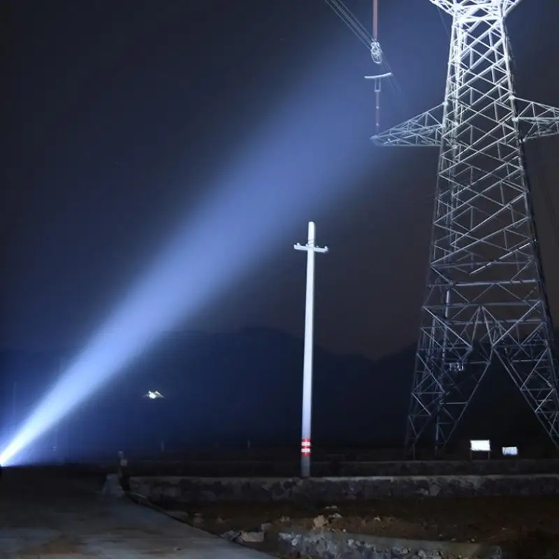 مصباح يدوي عالي الطاقة، شاشة إلكترونية رقمية، مقاومة للماء، تكبير يدوي، فانوس للتخييم في الهواء الطلق #6