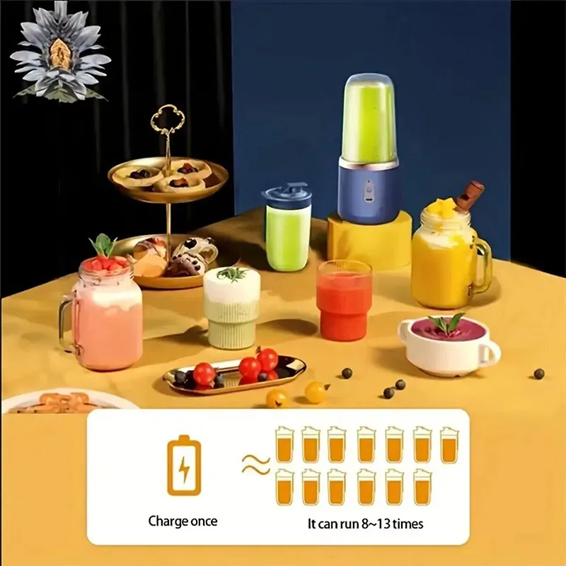 USB double cup juicer fruit machine mini blender juice blender mini portable quick mixing cup personal size rechargeable