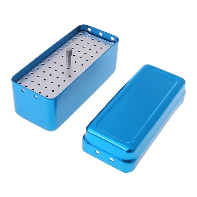 72 Holes Dental Aluminum Disinfection Box Dental Storage Boxes Autoclave Sterilizer Case Diamond Burs Dentist Tools